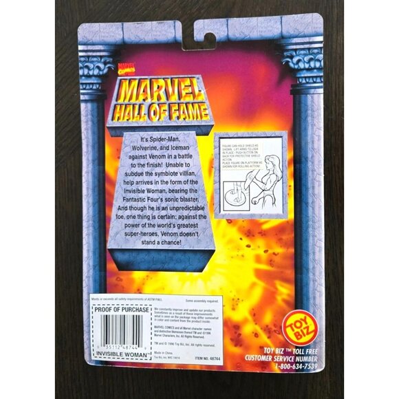 Toy Biz Marvel Hall of‎ Fame Action Figure: Invisible Woman (Fantastic 4) 1996 - Picture 2 of 2